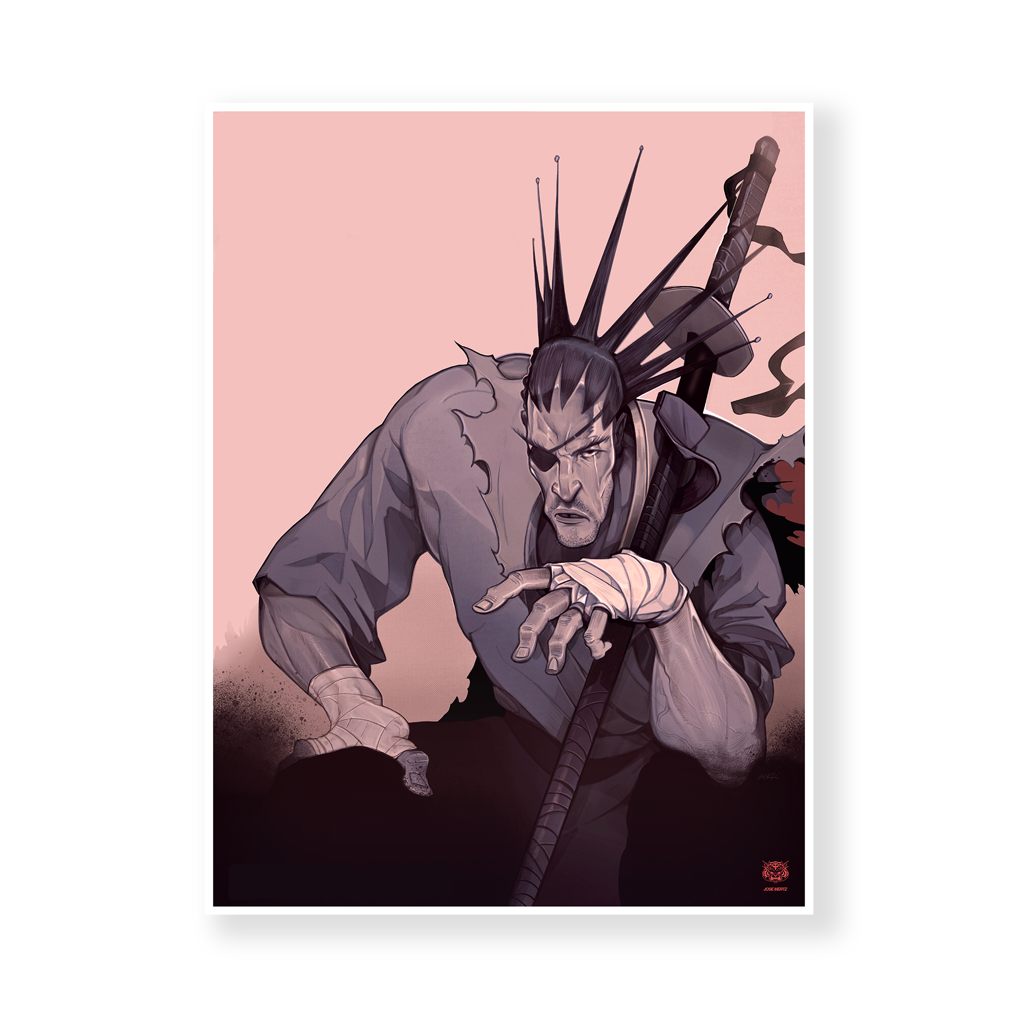 Kenpachi Fire Fine Art Print